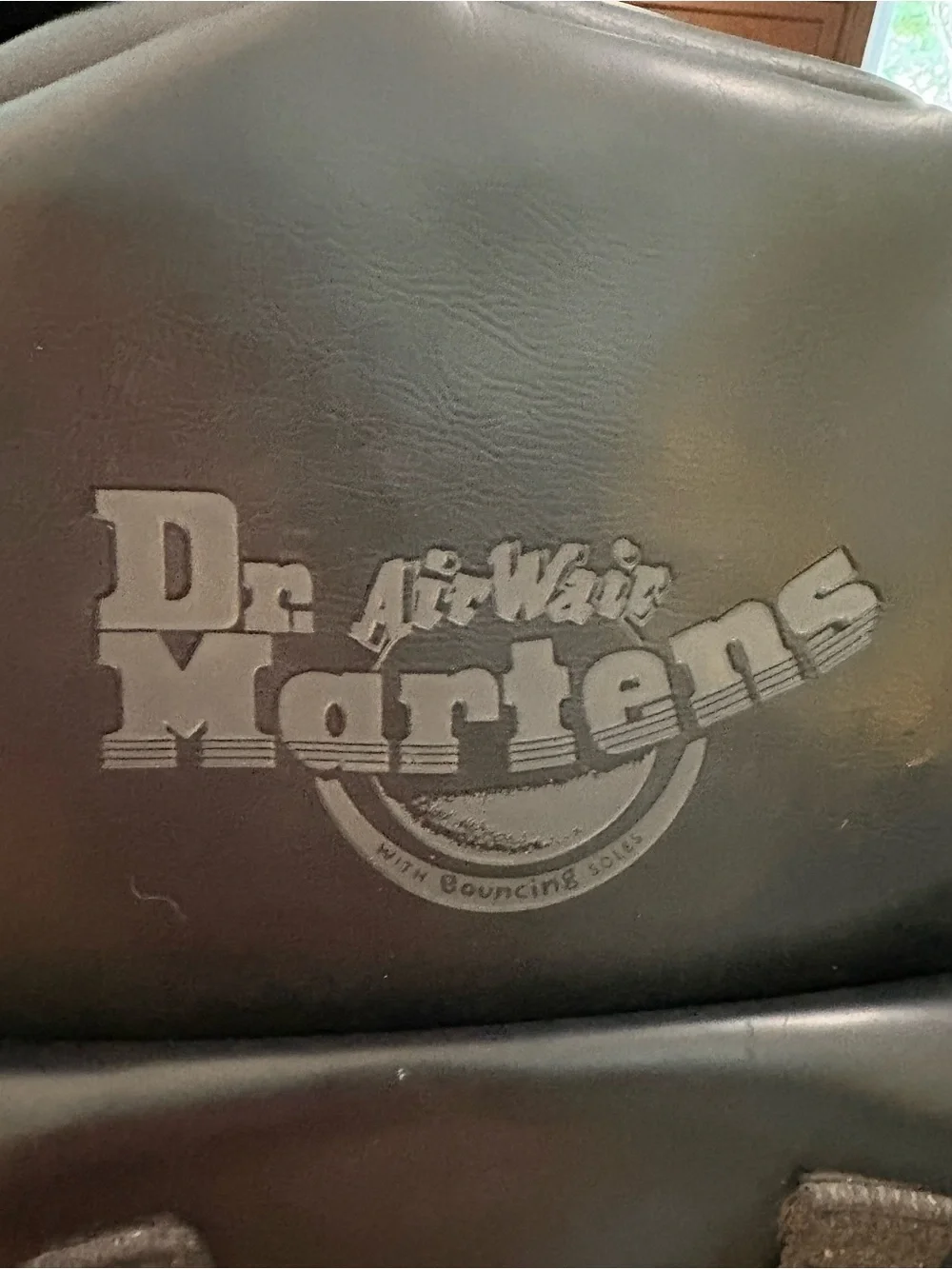 Rare Vintage Dr. Martens Black PVC Box Backpack Yellow Stitch Sole-Print Zipper